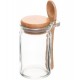 Porta Mantimentos 140ml Redondo com Colher e Tampa de Bambu Vidro